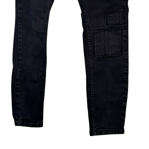 Hot Topic Denim Black Hi-Rise Super Skinny Jeans w/ Zippers D-Rings Goth Punk 3 - Picture 5 of 7